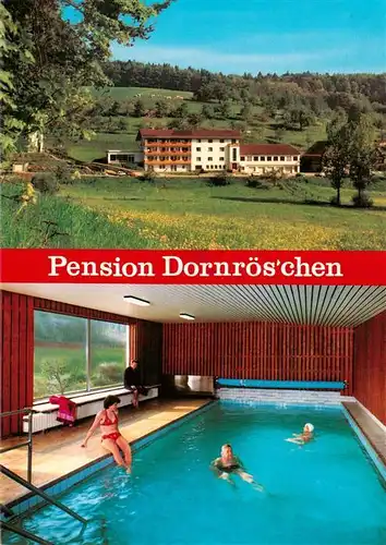 AK / Ansichtskarte 73910204 Hoechst_Odenwald Pension Dornroeschen Hallenbad