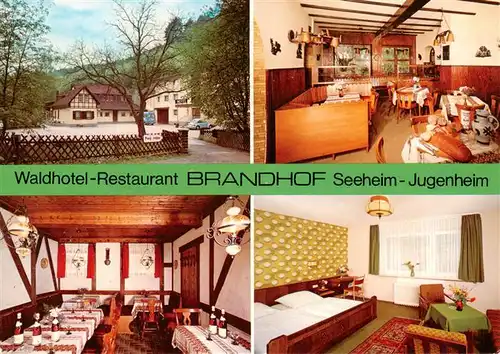 AK / Ansichtskarte 73910211 Seeheim-Jugenheim_Bergstrasse Wald Restaurant Brandhof Gastraeume Zimmer