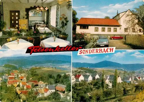 AK / Ansichtskarte 73910213 Sonderbach Gasthaus Pension Felsenkeller Gastraum Panorama