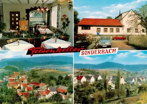 AK / Ansichtskarte 73910214 Sonderbach Gasthaus Pension Felsenkeller Gastraum Panorama