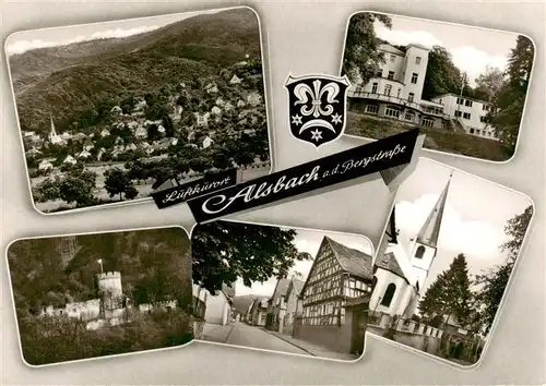 AK / Ansichtskarte  Alsbach_Bergstrasse Panorama Teilansichten Burg Kirche