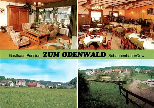 AK / Ansichtskarte  Schannenbach Gasthaus Pension Zum Odenwald Gastraeume Panorama