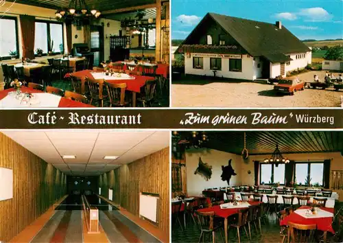 AK / Ansichtskarte 73910221 Wuerzberg_Michelstadt Cafe Restaurant Zum gruenen Baum Gastraeume Kegelbahn