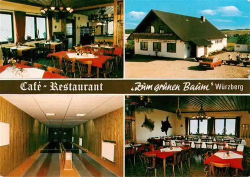 AK / Ansichtskarte 73910222 Wuerzberg_Michelstadt Cafe Restaurant Zum gruenen Baum Gastraeume Kegelbahn