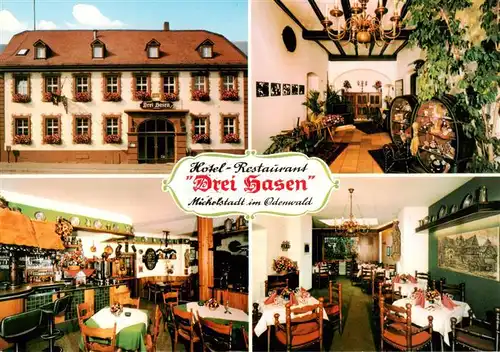 AK / Ansichtskarte 73910226 Michelstadt Hotel Restaurant Drei Hasen Gastraeume