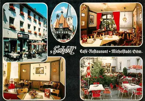 AK / Ansichtskarte 73910227 Michelstadt Schoell Cafe Restaurant Gastraeume Terrasse