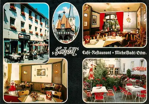 AK / Ansichtskarte  Michelstadt Schoell Cafe Restaurant Gastraeume Terrasse