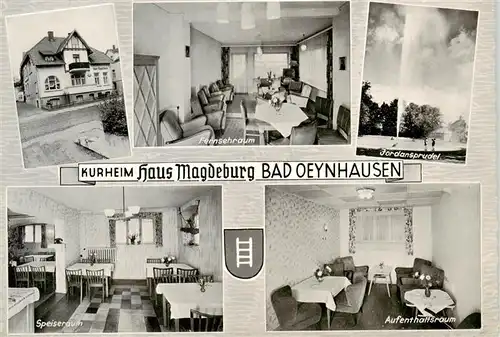 AK / Ansichtskarte  Bad_Oeynhausen Kurheim Haus Magdeburg Fernsehraum Jordansprudel Speiseraum Aufenthaltsraum