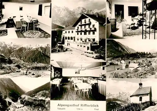 AK / Ansichtskarte  Tobadill_Tirol_AT Alpengasthof Rifflerblick Gastraeume Panorama Kapelle