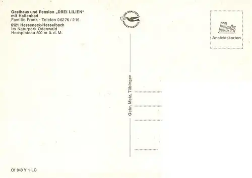 AK / Ansichtskarte  Hesselbach_Odenwald Gasthaus Pension Drei Lilien