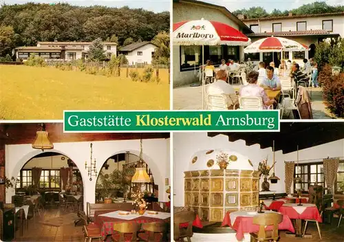 AK / Ansichtskarte  Arnsburg_Hessen Gaststaette Klosterwald Terrasse Gastraeume