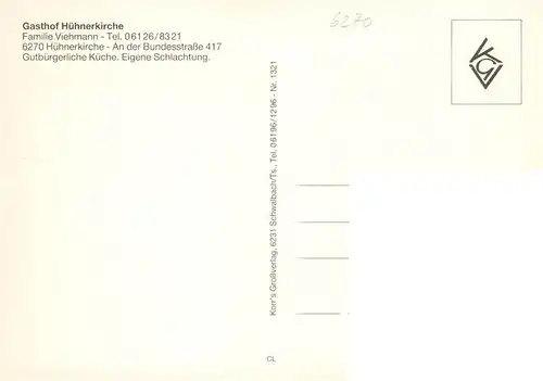 AK / Ansichtskarte  Huehnstetten Gasthof Huehnerkirche Gastraeume