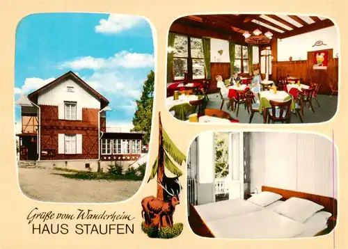 AK / Ansichtskarte 73910281 Kelkheim Wanderheim Haus Staufen Gaststube Zimmer