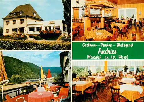 AK / Ansichtskarte 73910300 Mesenich_Cochem Gasthaus Pension Andries Gastraeume Terrasse