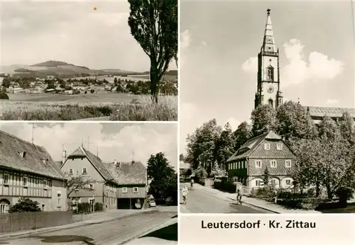 AK / Ansichtskarte  Leutersdorf_Oberlausitz Panorama Ortspartien Kirche