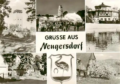 AK / Ansichtskarte  Neugersdorf_Sachsen Wasserturm Volksfest Jacobimarkt Volksbad Pavillon Gruendungsstaette am Buettnerborn Blick von der Bergstrasse