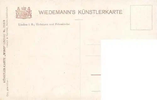 AK / Ansichtskarte  Verlag_Wiedemann_WIRO_Nr. Nr.2363 Lindau i.B. Diebesturm Peterskirche