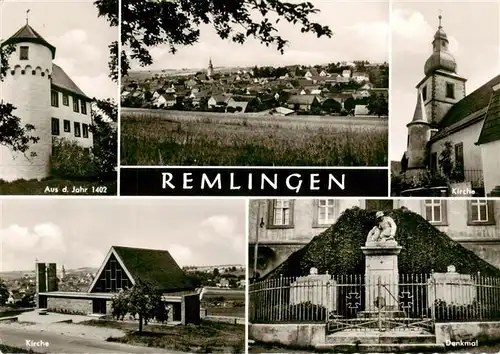 AK / Ansichtskarte 73910336 Remlingen_Unterfranken Burg anno 1402 Panorama Kirchen Denkmal