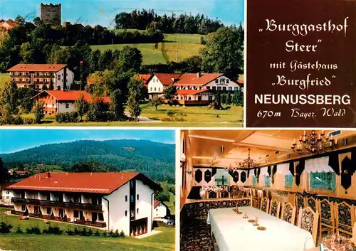 AK / Ansichtskarte 73910340 Neunussberg Burggasthof Sterr mit Gaestehaus Burgfried Gastraum