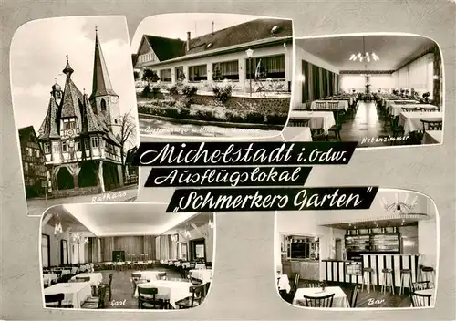 AK / Ansichtskarte  Michelstadt Ausflugslokal Schmerkers Garten Nebenzimmer Saal Bar Rathaus