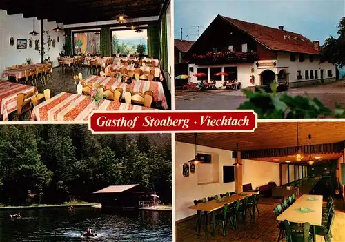 AK / Ansichtskarte  Viechtach_Bayerischer_Wald Gasthof Stoaberg Gastraum Gondelteich Kegelbahn