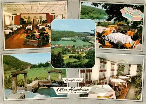 AK / Ansichtskarte  Ober-Hainbrunn Gaststaette Pension Zur Krone Gastraeume Terrassee Panorama