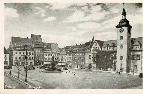 AK / Ansichtskarte 73910386 Freiberg__Sachsen Obermarkt