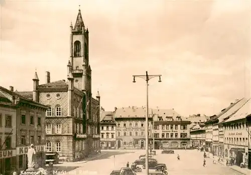 AK / Ansichtskarte  Kamenz_Sachsen Markt mit Rathaus