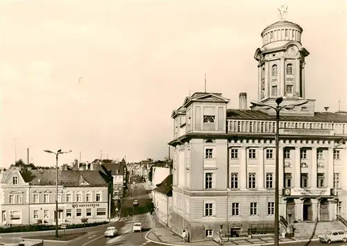 AK / Ansichtskarte 73910410 Zeulenroda-Triebes Rathaus und Blick in die Karl Marx Strasse