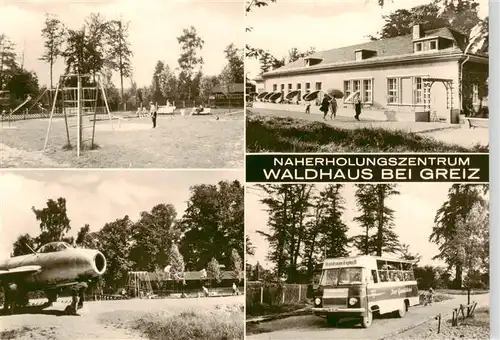 AK / Ansichtskarte  Mohlsdorf Naherholungszentrum Waldhaus Spielplatz Erholungsheim Jagdflugzeug Bus