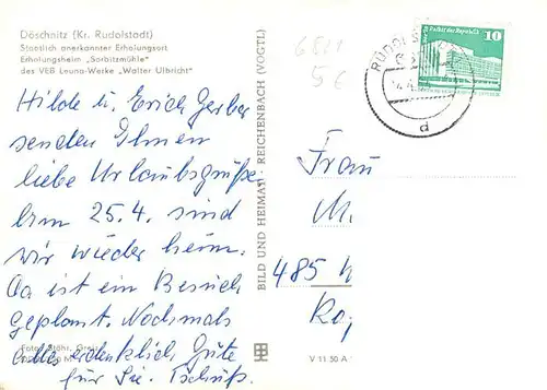 AK / Ansichtskarte 73910441 Doeschnitz_Thueringen Erholungsheim Sorbitzmuehle