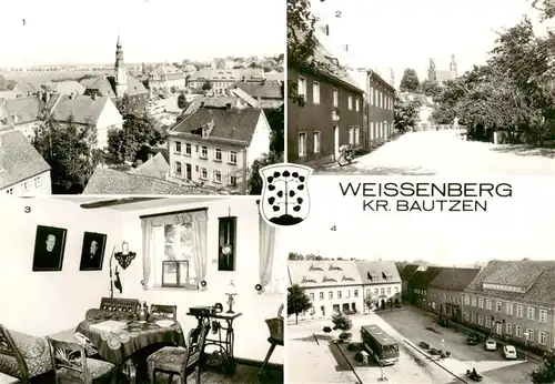 AK / Ansichtskarte 73910444 Weissenberg_Sachsen Blick zum Aug Bebel Platz Teilansicht Museum Alte Pfefferkuechlerei Aug Bebel Platz Landambulatorium