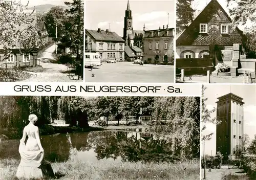 AK / Ansichtskarte  Neugersdorf_Sachsen Hohe Strasse Karl Marx Platz Buettnerborn Im Volksbad Wasserturm