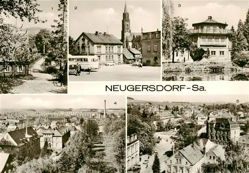 AK / Ansichtskarte 73910461 Neugersdorf_Sachsen Hohe Strasse Karl Marx Platz Im Volksbad Oberland Teilansicht mit Postplatz