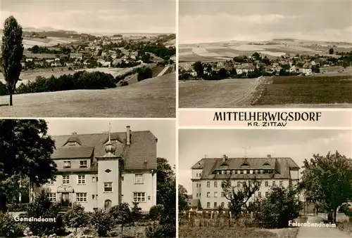 AK / Ansichtskarte  Mittelherwigsdorf Panorama Gemeindeamt Feierabendheim