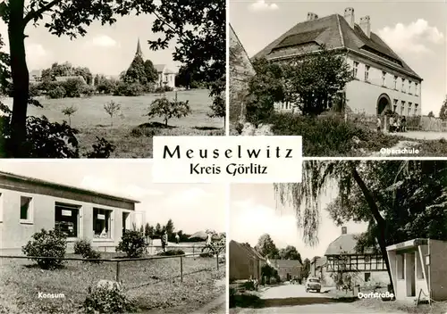 AK / Ansichtskarte  Meuselwitz Panorama Oberschule Konsum Dorfstrasse