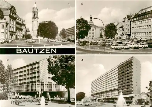 AK / Ansichtskarte 73910474 Bautzen Stadtmuseum Reicheturm und HO Cafe Lubin Platz der Roten Armee HO Cafe Lubin Wohnhochhaus