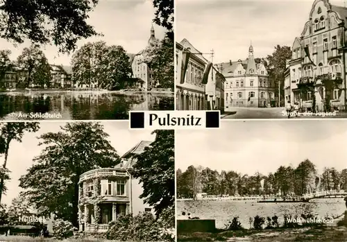 AK / Ansichtskarte 73910484 Pulsnitz_Sachsen Am Schlossteich Strasse der Jugend Heilstaette Walkmuehlenbad