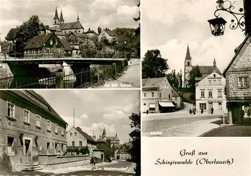 AK / Ansichtskarte  Schirgiswalde An der Spree HO Gasthof Zur Weintraube Markt