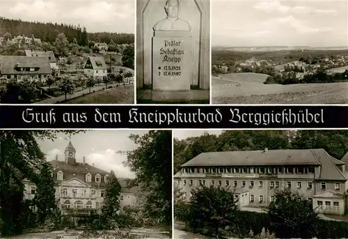 AK / Ansichtskarte 73910515 Berggiesshuebel Kneippkurbad Seb Kneipp Denkmal Teilansichten