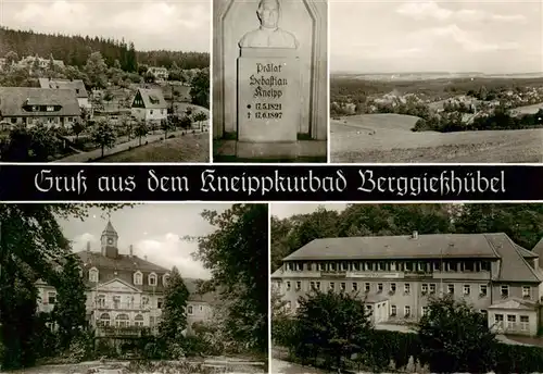 AK / Ansichtskarte  Berggiesshuebel Kneippkurbad Seb Kneipp Denkmal Teilansichten