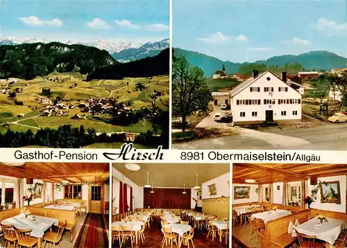 AK / Ansichtskarte  Obermaiselstein Gasthof Pension Hirsch Gastraeume Panorama