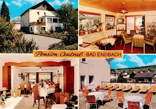 AK / Ansichtskarte  Bad_Endbach Pension Central Gastraeume Terrasse