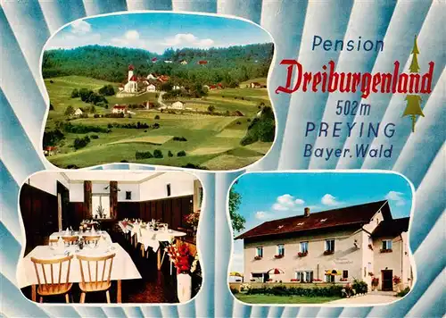 AK / Ansichtskarte  Preying Pension Dreiburgenland Gastraum Panorama