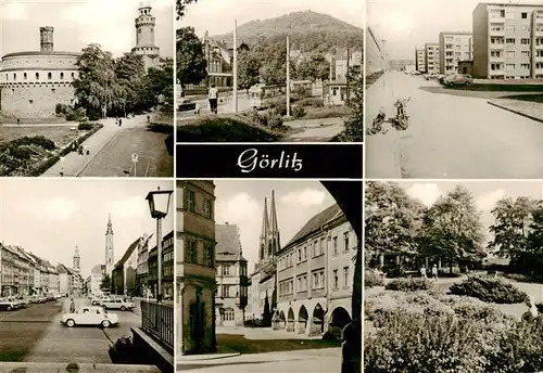 AK / Ansichtskarte  Goerlitz__Sachsen Kaisertrutz und Reichenbacher Turm Leninplatz Rathausturm und Moench Landeskrone Weinhuebel Parkanlage Friedenshoehe