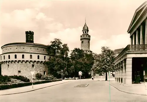 AK / Ansichtskarte  Goerlitz__Sachsen Kaisertrutz Reichenbacher Turm und Portal des Gerhart Hauptmann Theaters