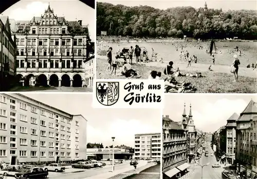 AK / Ansichtskarte  Goerlitz__Sachsen Untermarkt Neues Rathaus Volksbad mit Weinberghaus Neubauten Rauschwalde Untere Berliner Strasse