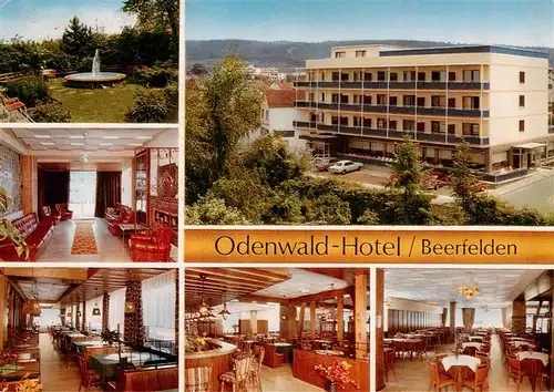 AK / Ansichtskarte 73910702 Beerfelden_Odenwald Odenwald Hotel Gastraeume Park Brunnen