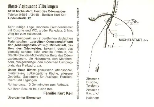 AK / Ansichtskarte 73910711 Michelstadt Hotel Nibelungen Gastraum Kaminzimmer
