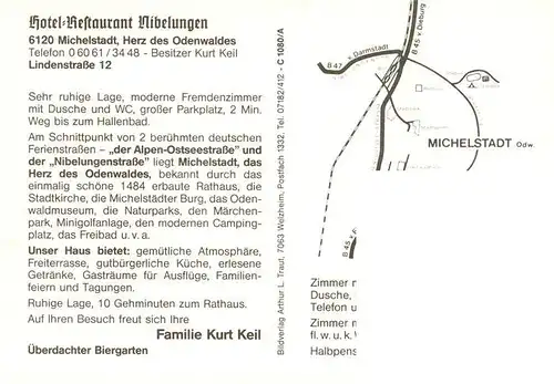 AK / Ansichtskarte  Michelstadt Hotel Nibelungen Gastraum Kaminzimmer